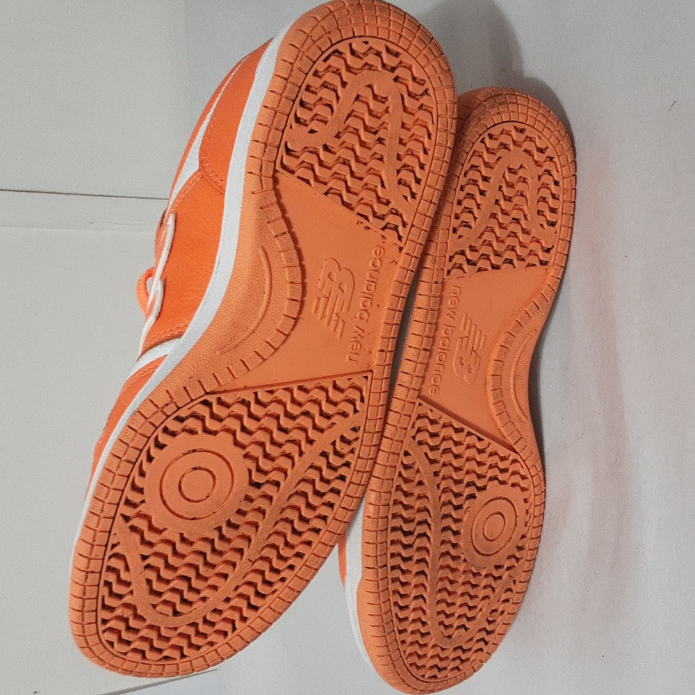 New Balance Vibrant Orange and White  Unisex Hot Mango Sneakers - Picture 7 of 7
